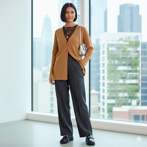 Linda Allard Ellen Tracy Silk Cardigan | Size Large